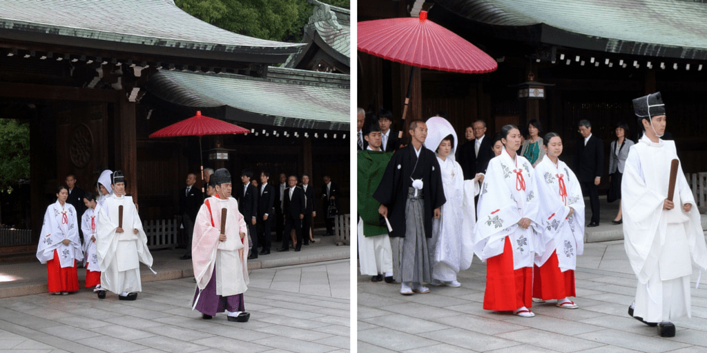 Wedding procession at Meiji-jingu shrine in Yoyogi Park